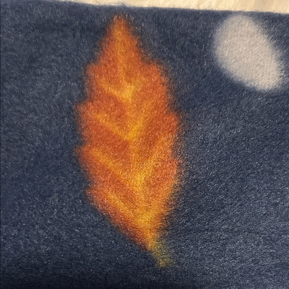 Cozy Blue Leaf and Paw Print Blanket - Picture 7 of 10